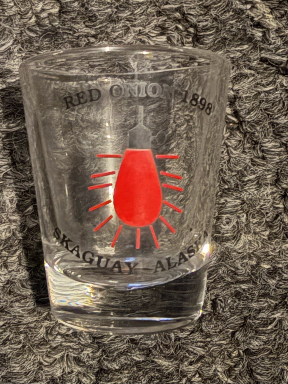 Red Onion 1898 Skagway Alaska Shot Glass